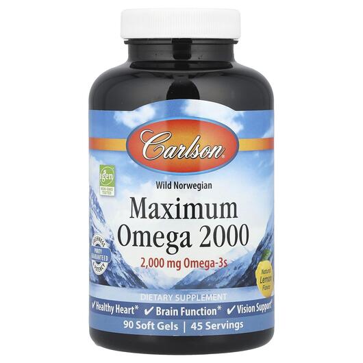 Основне фото товара Maximum Omega 2000, Риб'ячий жир Омега-3 2000 мг, 90 капсул