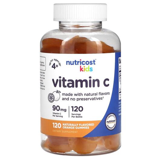 Основное фото товара Витамин C, Kids Vitamin C Ages 4+ Orange 90 mg, 120 таблеток
