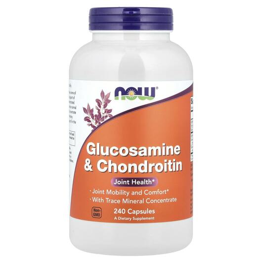 Основное фото товара NOW, Глюкозамин, Glucosamine & Chondroitin, 240 капсул