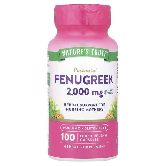 Основное фото товара Nature's Truth, Пажитник, Fenugreek 2000 mg, 100 капсул