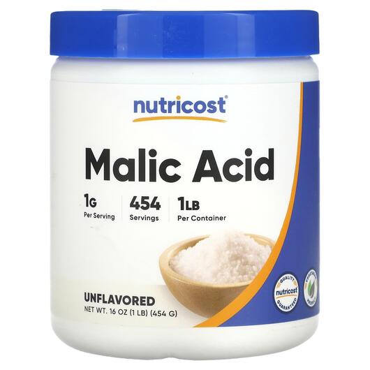 Основное фото товара Nutricost, Яблучная кислота, Malic Acid Unflavored, 454 г
