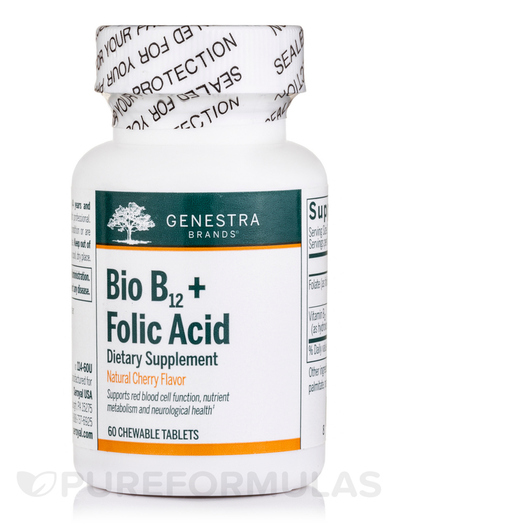 Основное фото товара Витамин B12 Кобаламин, Bio B12 + Folic Acid, 60 таблеток