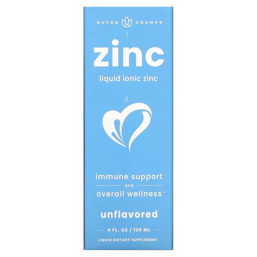 Основное фото товара NutraChamps, Цинк Жидкий, Zinc Liquid Ionic Unflavored, 120 мл