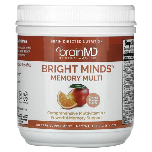 Основное фото товара Мультивитамины, Bright Minds Memory Multi Orange Mango, 153.6 г