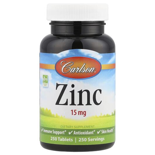 Основное фото товара Carlson, Глюконат Цинка, Zinc 15 mg, 250 таблеток