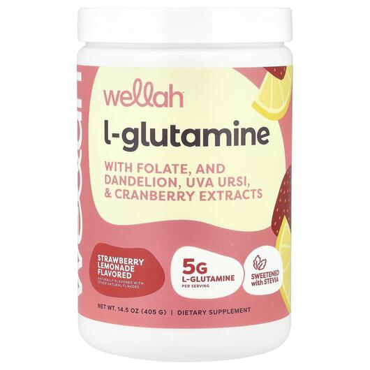 Основное фото товара Wellah, L-Глутамин, L-Glutamine Strawberry Lemonade, 405 г