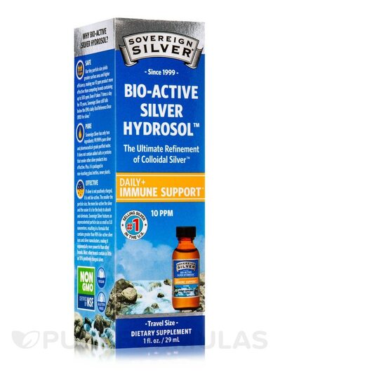 Основное фото товара Bio-Active Silver Hydrosol 10 ppm, Серебро, 29 ml Twist Top Bottl