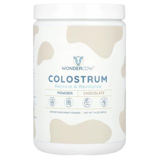 Основное фото товара Wondercow, Колострум, Colostrum Powder Chocolate, 209 г