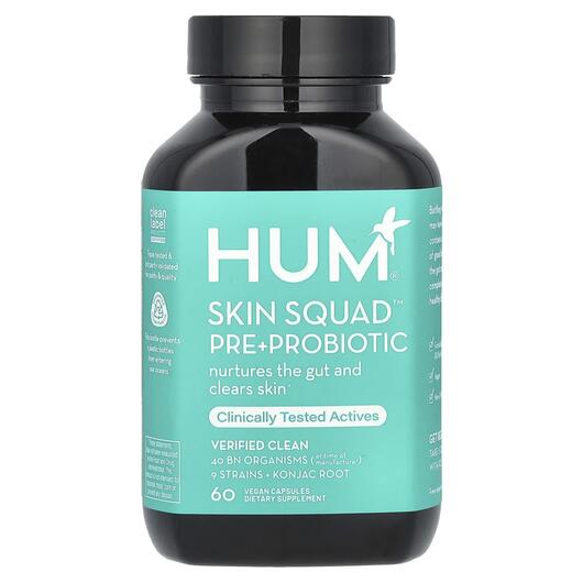 Основное фото товара HUM Nutrition, Пробиотики, Skin Squad Pre + Probiotic, 60 капсул