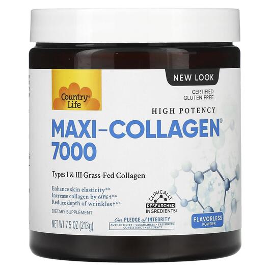 Основное фото товара Country Life, Коллаген 7000 мг, Maxi-Collagen 7000, 213 г