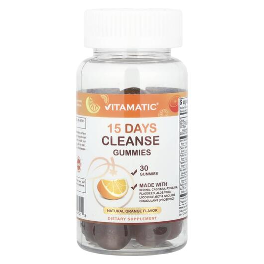 Основное фото товара 15 Days Cleanse Gummies Natural Orange, Детокс и очистка, 30 табл