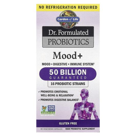 Основное фото товара Garden of Life, Пробиотики, Mood+ Probiotics, 60 капсул