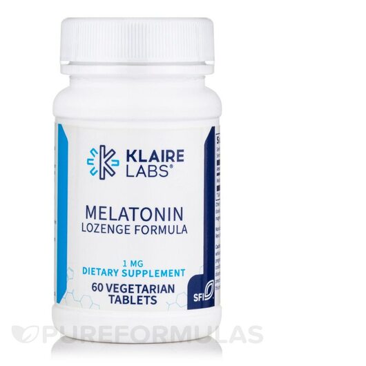 Основное фото товара Klaire Labs, Мелатонин, Melatonin Lozenge Formula, 60 таблеток