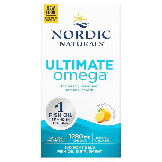 Основное фото товара Ультимейт Омега, Ultimate Omega 3 1280 mg, 180 капсул