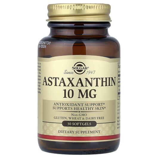 Основное фото товара Solgar, Астаксантин 10 мг, Astaxanthin 10 mg, 30 капсул