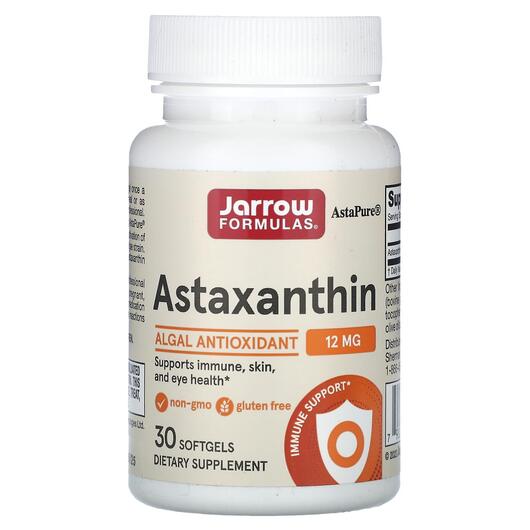 Основное фото товара Jarrow Formulas, Астаксантин 12 мг, Astaxanthin 12 mg, 30 капсул