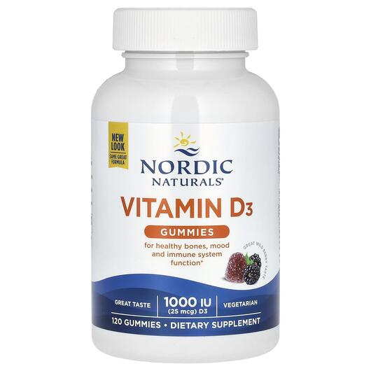 Основное фото товара Витамин D3, Vitamin D3 Gummies Wild Berry 1000 IU, 120 таблеток