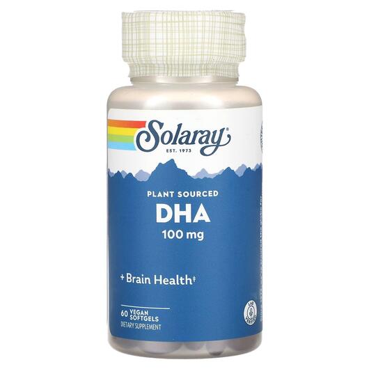 Основное фото товара Solaray, ДГК, DHA Plant Sourced 100 mg, 60 капсул