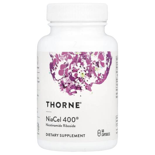 Основное фото товара Thorne, Никотинамид Рибозид 400 мг, NiaCel 400, 60 капсул