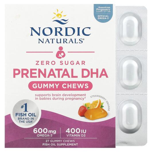 Основное фото товара Zero Sugar Prenatal DHA Strawberry, Витамины для беременных, 27 G