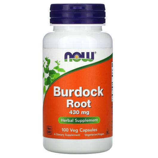 Основное фото товара NOW, Корень лопуха 430 мг, Burdock Root 430 mg, 100 капсул