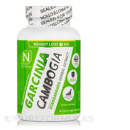 Основное фото товара Nutrakey, Гарциния камбоджийская, Garcinia Cambogia, 90 капсул