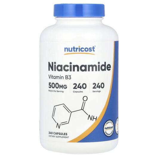 Основное фото товара Nutricost, Ниацинамид, Niacinamide Vitamin B3, 240 капсул