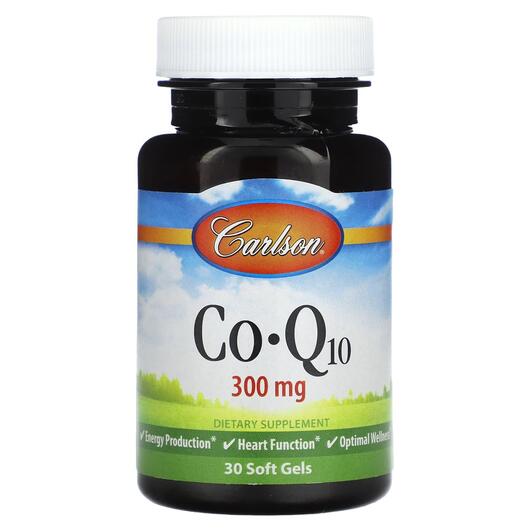 Основне фото товара Carlson, Co-Q10 300 mg, Коензим CoQ10, 30 капсул