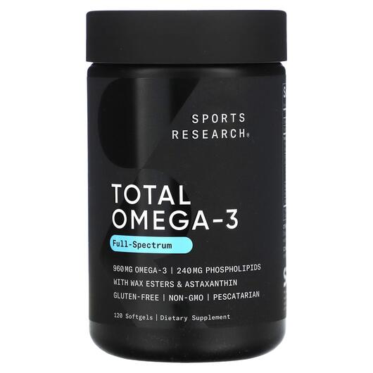 Основное фото товара Sports Research, Омега 3, Total Omega-3, 120 капсул