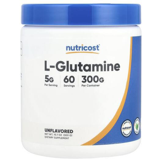 Основное фото товара Nutricost, L-Глутамин, L-Glutamine Unflavored, 300 г