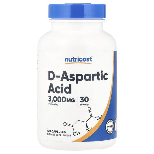Основное фото товара Nutricost, L-Аспартат, D-Aspartic Acid 3000 mg, 120 капсул