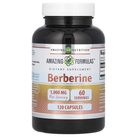 Основное фото товара Amazing Nutrition, Берберин, Berberine 500 mg, 120 капсул