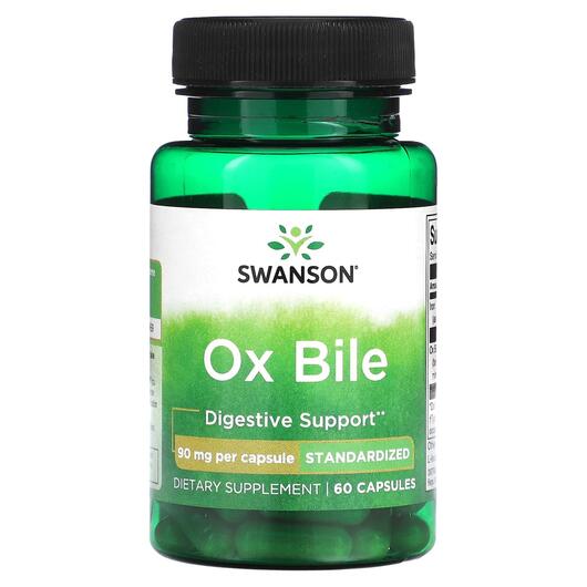 Основное фото товара Swanson, Бычья желчь, Ox Bile 90 mg, 60 капсул