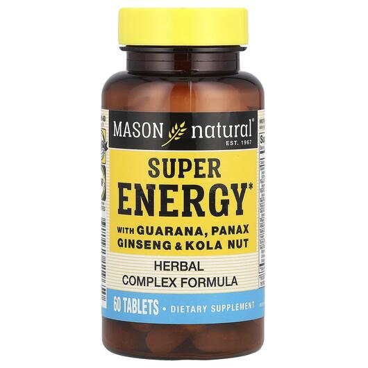 Основное фото товара Super Energy with Guarana Panax Ginseng, Гуарана Экстракт, 60 таб