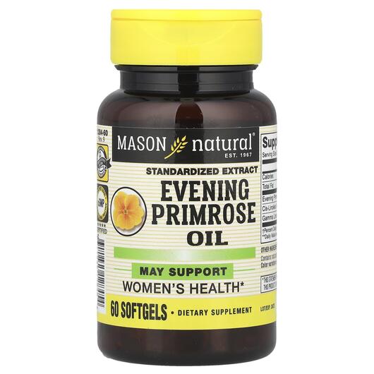Основне фото товара Mason, Evening Primrose Oil 60, Олія примули вечірньої, 60 капсул