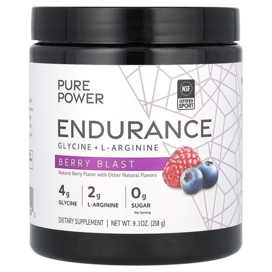 Основное фото товара L-Глицин, Pure Power Endurance Glycine + L-Arginine, 258 г