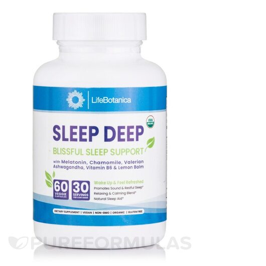 Основное фото товара LifeBotanica, Мелатонин, Organic Sleep Deep, 60 капсул