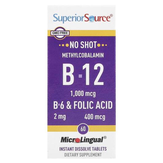 Основное фото товара Methylcobalamin B-12 B-6 & Folic Acid, Метилкобаламин B12, 60
