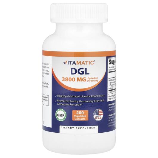 Основное фото товара Vitamatic, Лакрица, DGL, 200 капсул