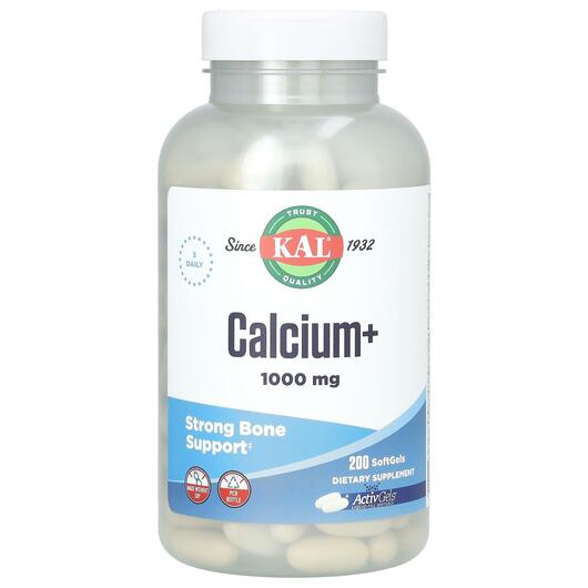Основное фото товара KAL, Кальций, Calcium+ 1000 mg, 200 капсул