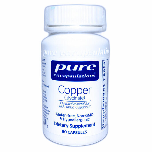 Основное фото товара Pure Encapsulations, Медь Глицинат, Copper Glycinate, 60 капсул