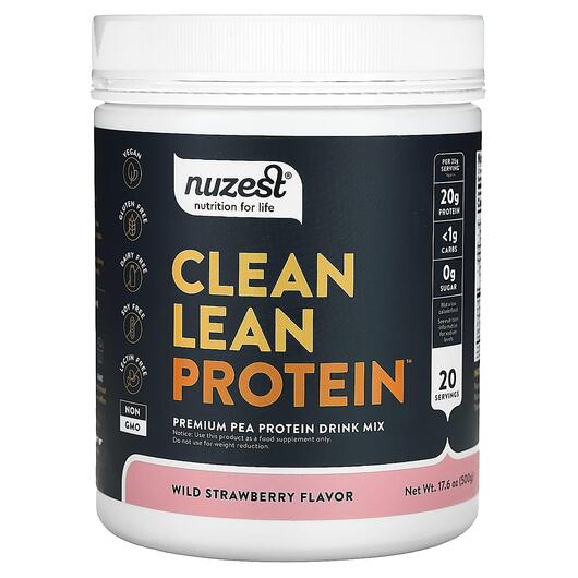 Основное фото товара Clean Lean Protein Powder Wild Strawberry, Гороховый Протеин, 500