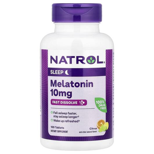 Основное фото товара Natrol, Мелатонин, Melatonin Sleep 10 mg, 100 таблеток