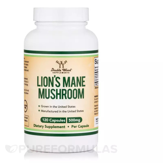 Основное фото товара Грибы Львиная грива, Lion's Mane Mushroom 500 mg, 120 капсул