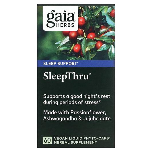 Основное фото товара Gaia Herbs, Поддержка здорового сна, SleepThru, 60 капсул
