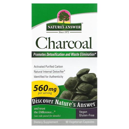 Основное фото товара Charcoal Activated Purified Carbon, Активированный уголь, 90 капс