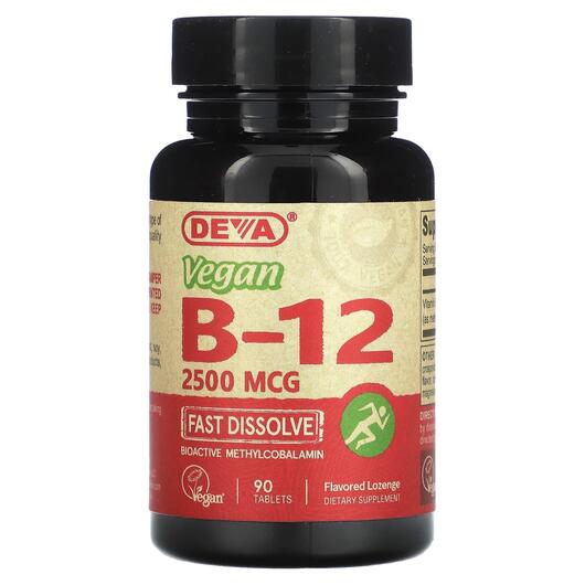 Основное фото товара Deva, Веганский B12 2500 мкг, Vegan B12 2500 mcg, 90 таблеток