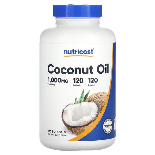 Основное фото товара Nutricost, Кокосовое масло, Coconut Oil 1000 mg, 120 капсул