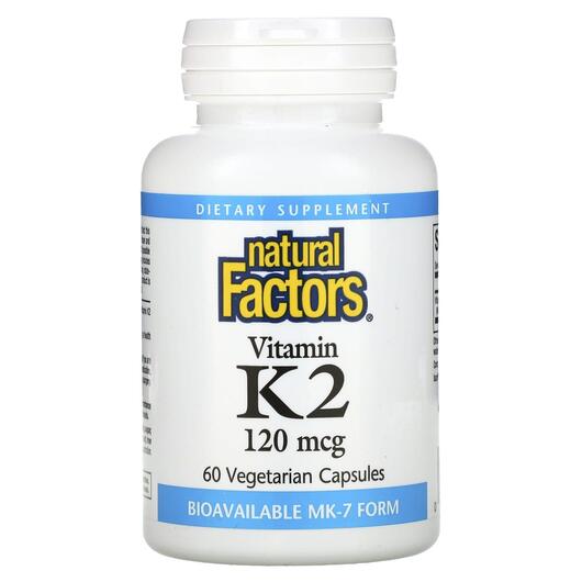 Основное фото товара Natural Factors, Витамин K2, Vitamin K2 100 mcg, 60 капсул