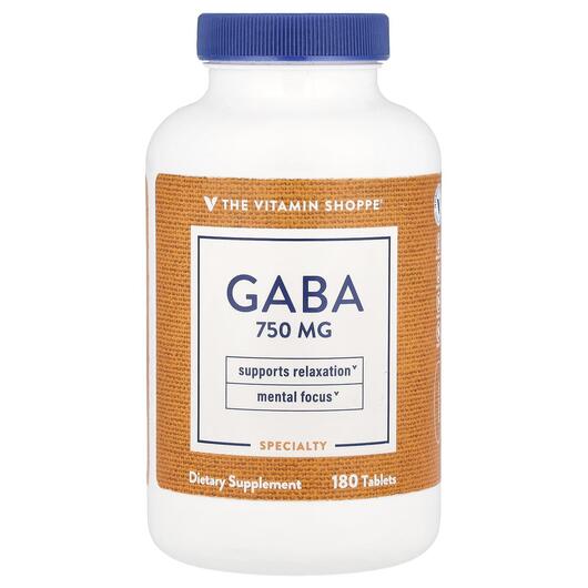 Основное фото товара TheVitaminShoppe, ГАМК, GABA 750 mg, 180 таблеток
